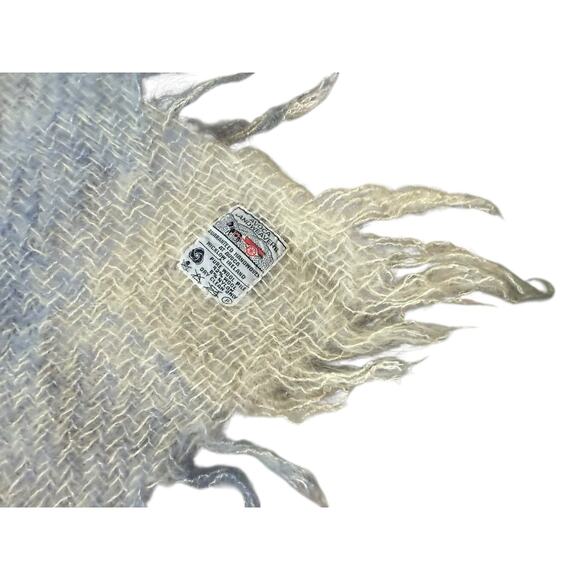 Avoca Handweavers Cozy Shawl Wrap Small Lap Blanket Blue Wool 36" Square Ireland - Picture 5 of 9